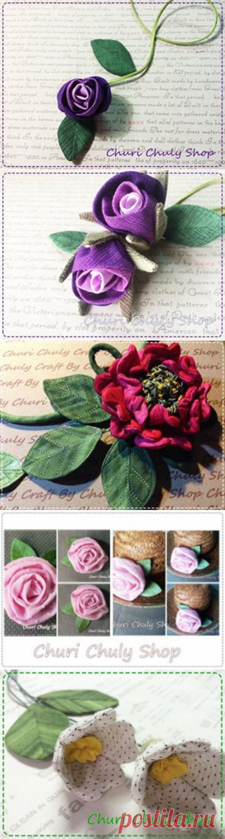 (10) HANDMADE.....fabric flower