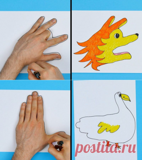 Рисуем вместе с детьми: 4 простых трюка для детских рисунков.