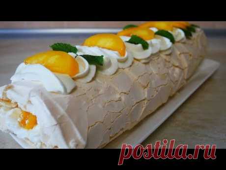 Меренговый рулет ТАЕТ во РТУ НЕВЕРОЯТНО ВКУСНО и НЕЖНО подробный рецепт