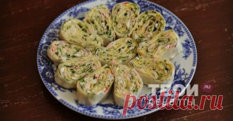 Рулет из лаваша с крабовыми палочками - вкусный рецепт с пошаговым фото