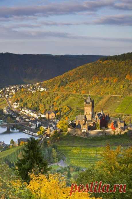 vineyards, Cochem Castle, Cochem, Rhineland / Mosel Valley, Germany | Doug Pearson, Jon Arnold Images via ArtFlakes | GR2 приколол(а) это к доске Explore Germany