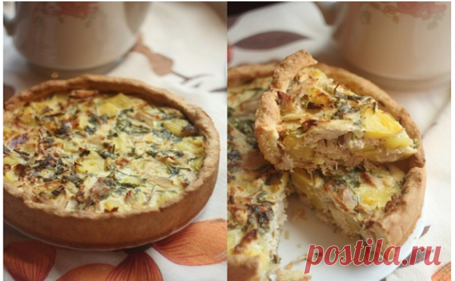Пирог с курицей и картофелем. Тесто нежное, но в то же время хрустящее, а начинка не описать словами 


Идеальное сочетание!









Ингредиенты:
на форму 20-23 см:
Тесто:Мука — 250 гСметана — 1 ст.л.Сливочное масло — 90 гЯйца — 1 шт.Соль — 0,5 ч.л.
 
Начинка:Картофель (крупный) — 3 шт.Куриное мясо …
