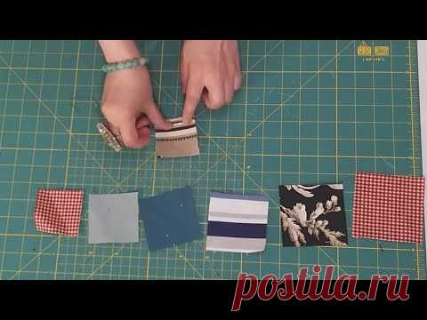 Бесконечный лоскутный блок из квадратиков. Лоскутное шитье для начинающих.