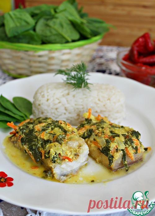 Рыба под пикантной шубой с рисом - кулинарный рецепт
