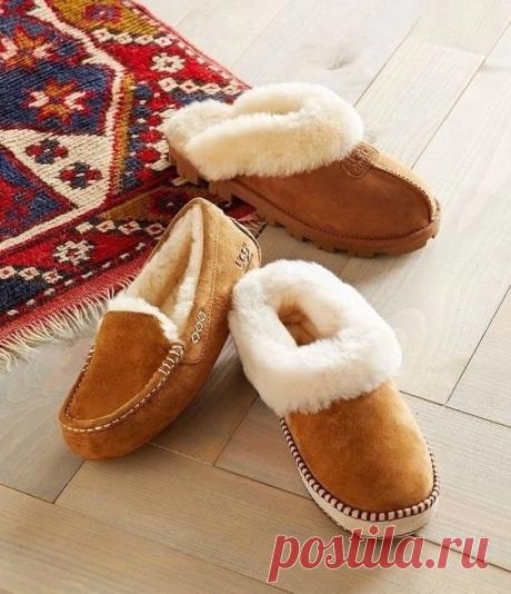 Удобная домашняя обувь из старой дубленки