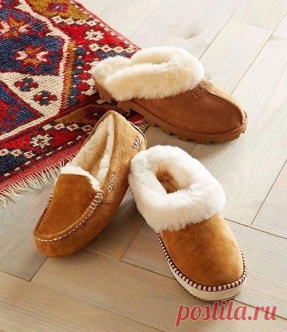 ​Удобная домашняя обувь из старой дубленки