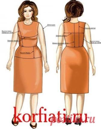 ВЫКРОЙКА ОСНОВЫ НА БОЛЬШОЙ РАЗМЕР

От автора:
Сегодня по вашим многочисленным просьбам мы расскажем, как построить выкройку-основу платья/блузки на большой размер – для женщин с красивыми рубенсовскими формами. 
Прежде чем приступить к построению выкройки платья, необходимо снять мерки с фигуры. При снятии мерок стойте прямо, руки держите свободно вдоль туловища. При снятии мерок не старайтесь уменьшить объемы: если есть небольшой животик, не втягивайте его сильно, так как...