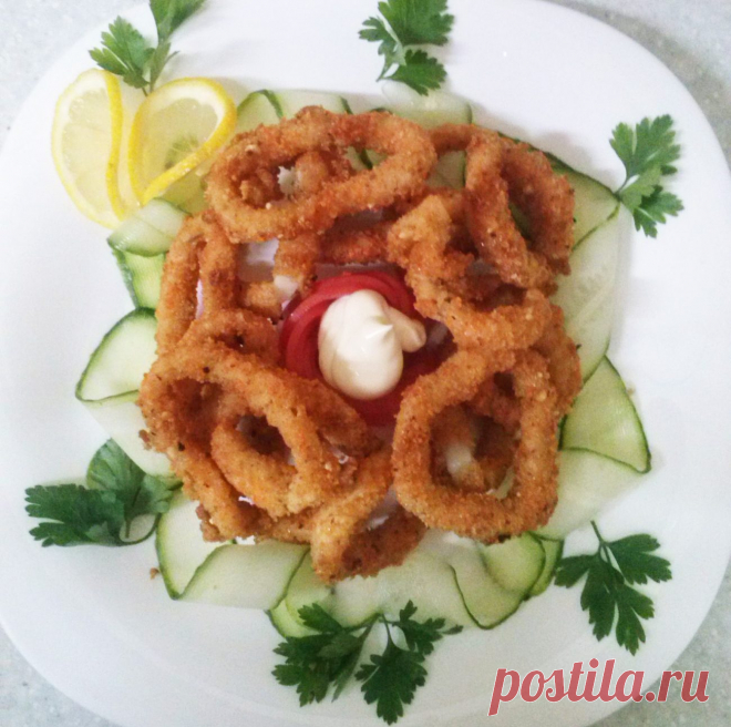 Кольца кальмара в ореховой панировке