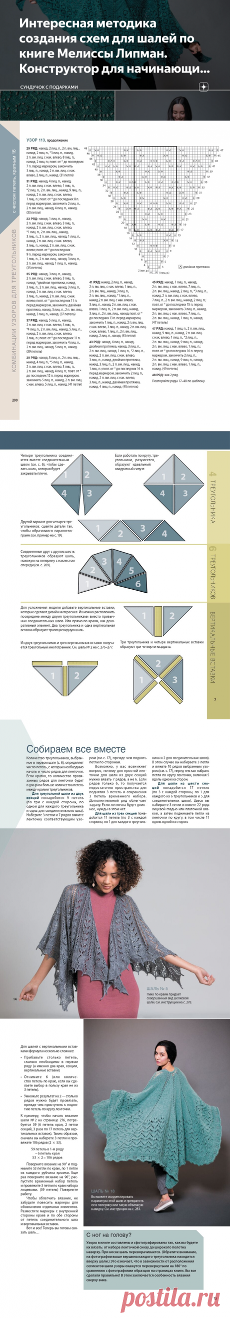 Интересная методика создания схем для шалей по книге Мелиссы Липман. Конструктор для начинающих и опытных вязальщиц | Сундучок с подарками | Яндекс Дзен