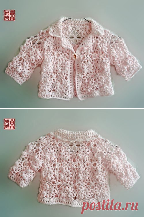 Жакет из мотивов | Вязание для девочек | Вязание спицами и крючком. Схемы вязания.