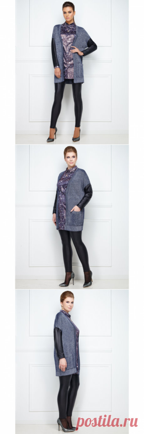 В НАЛИЧИИ - Трикотажный кардиган с люрексом и рукавами под кожу, цвет чернильный - 2399 руб. (54 размер)
О ПРОДУКТЕ
- Удлиненный кардиган прямого силуэта.
- Ткань с люрексом.
- Функциональные передние карманы.
- Рукава из искусственной кожи.