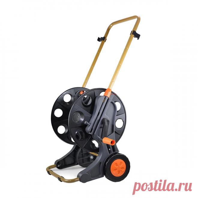 Garden hose reel cart portable garden water hose pipe reel holder outdoor landscape storage basket with wheels Sale - Banggood.com