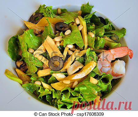 Стоковая фотография salad, prawn - salad, vegetables, cool, snacks csp17608309 - Поиск стоковых фото, картинок, изображений и фотоклипартов