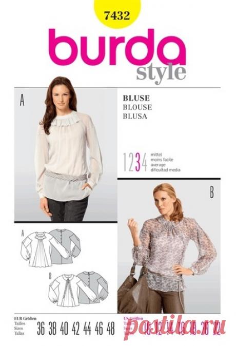 Выкройка блузки р36-48 евро
 Шьем с нуля - Ателье "Самоучка"