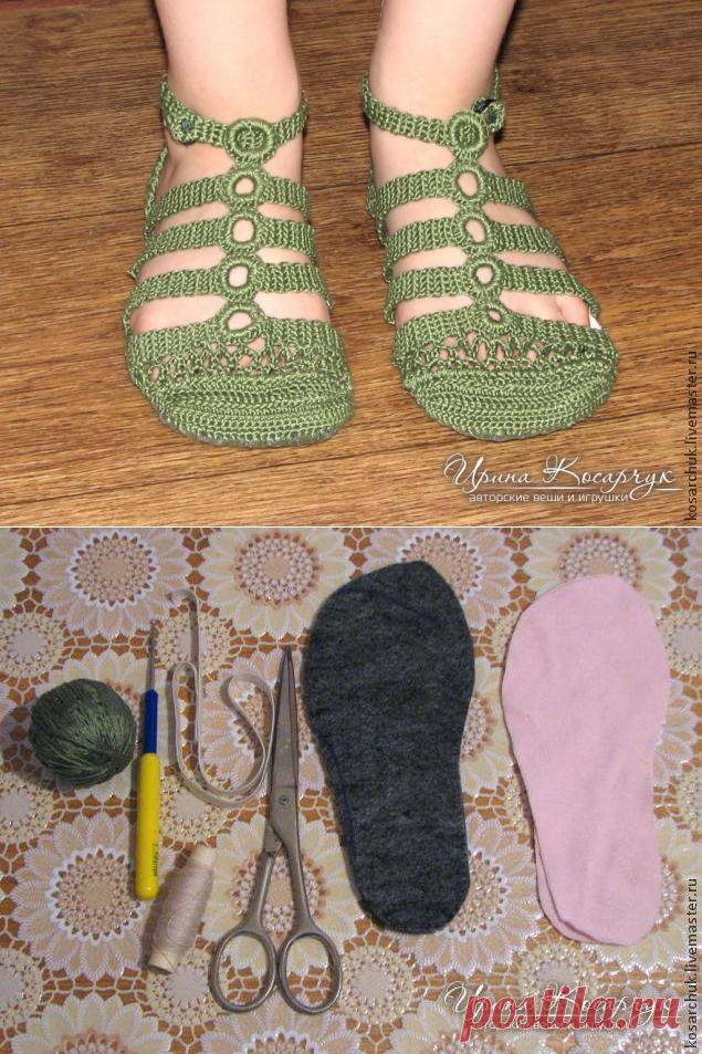 очаровательные детские сандалии крючком.мастер-класс