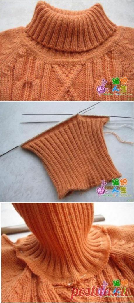 Присоединение воротника свитера - мк.
