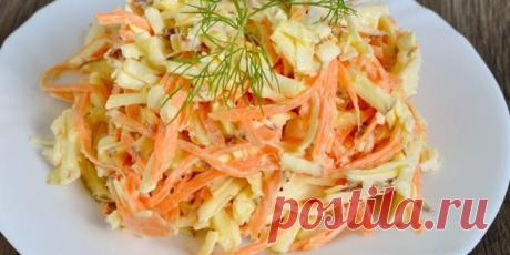 Салат с морковью и сыром - приготовление со свеклой, яйцами, яблоком, чесноком и майонезом