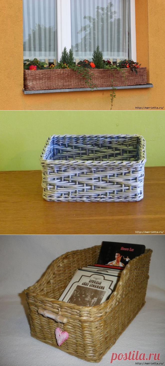 Плетение из газет. Оплетаем коробку.