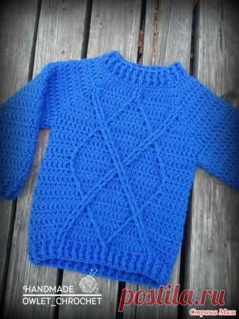 . Свитер на мальчика, крючком Доброго времени суток!  У меня связался свитер на мальчика возрастом 4 года.