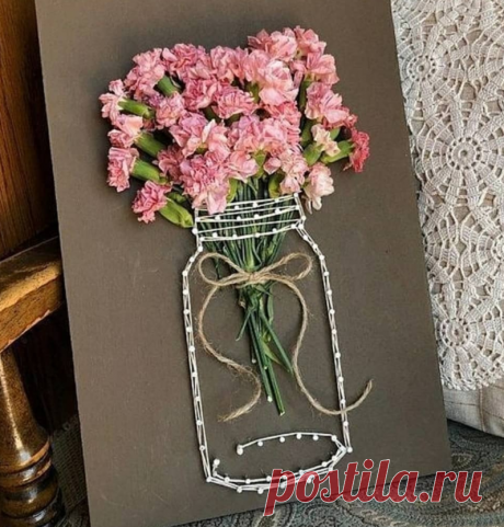 Открытка с живыми цветами.  🌸 🌸 🌸 🌸 🌸