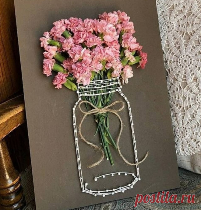Открытка с живыми цветами.  🌸 🌸 🌸 🌸 🌸