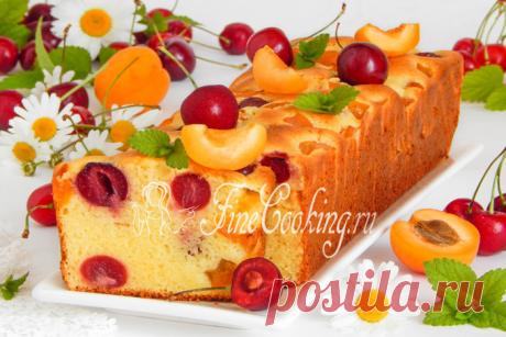 Манник творожный с черешней и абрикосами