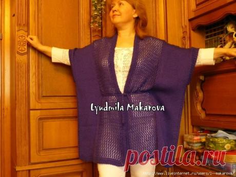 Пончо &quot;Фиалка&quot; от Людмилы Макаровой