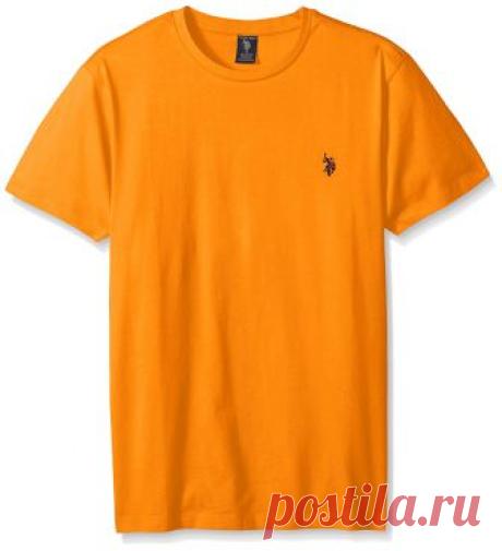 U.S. Polo Assn. Men's Crew Neck Small Pony T-Shirt, Stanton Orange, M | Amazon.com