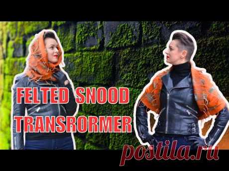 How to create felted snood-transformer: easy tutorial by @LunataFelt