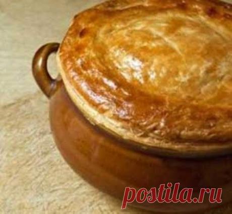 Курица с разными овощами в горшочке под крышкой из теста | EDA77.RU