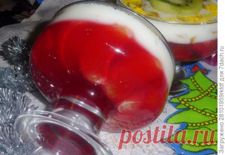 Желейный десерт с мандаринами и манго