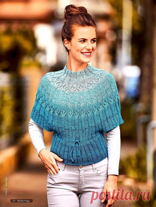 Пончо &laquo;Poncho Pulli Queen&raquo; спицами