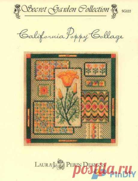 Laura J. Perin Designs SG022 California Poppy Collage-The Other Hand Works Communication / Download (Cant post new thread only reply)-Other Hand Works Resources|Magazines-PinDIY