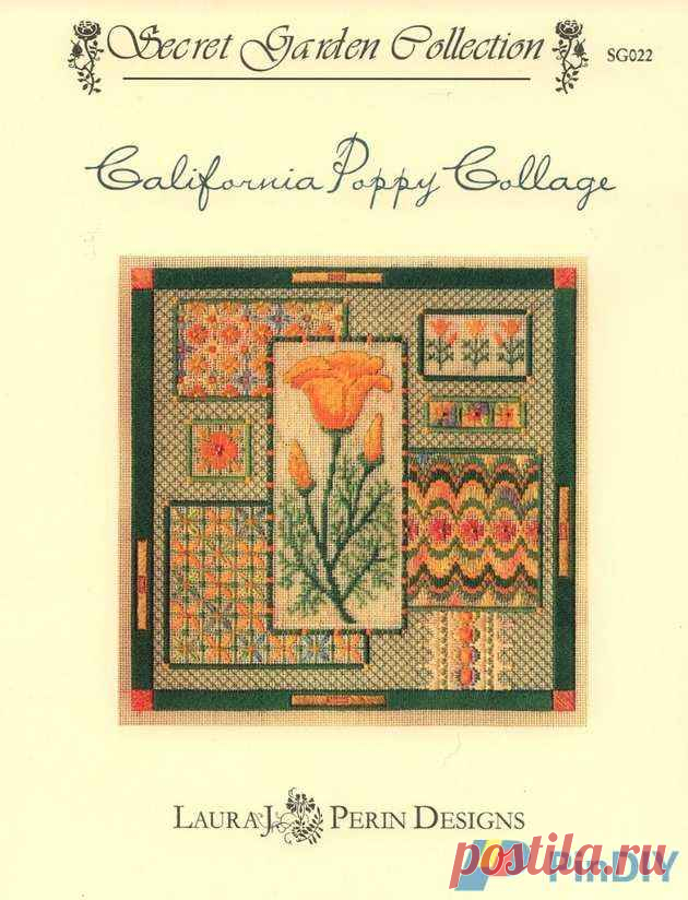 Laura J. Perin Designs SG022 California Poppy Collage-The Other Hand Works Communication / Download (Cant post new thread only reply)-Other Hand Works Resources|Magazines-PinDIY