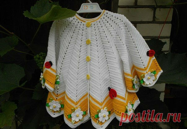 Кардиган для девочки - крылья бабочки....