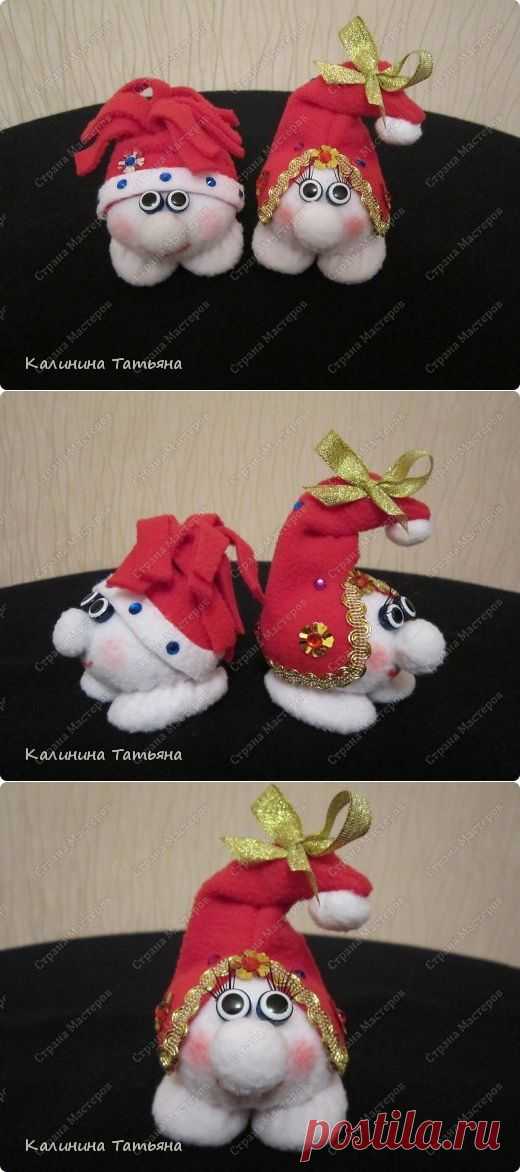 Снежные комочки в шапках))))))))))))) К Новому Году!!! | Страна Мастеров