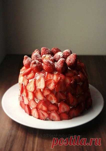 Большой клубничный блинный торт ♥