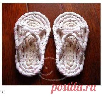 Тапочки из тряпок