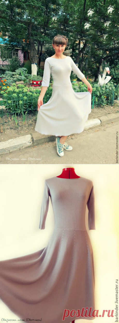 Купить Вязаное платье &quot;Маргарита&quot; - чёрно-белый, платье, платье летнее, платье вязаное