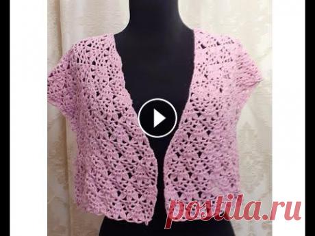 АЖУРНЫЙ КАРДИГАН КРЮЧКОМ  РОСТОК, ПОДРЕЗЫ МК УРОКИ ВЯЗАНИЯ КРЮЧКОМ...