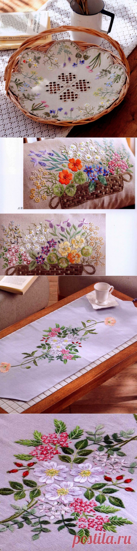 Вышивка гладью: &quot;Herb embroidery&quot; (+схемы)