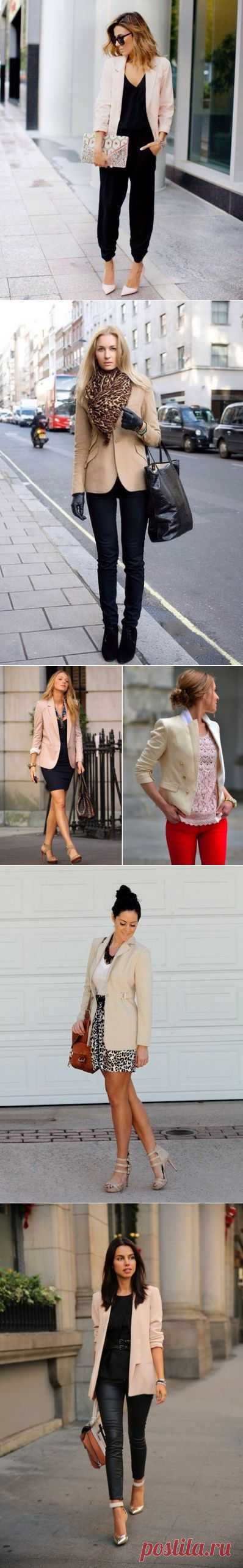 Фотопримеры модных образов с жакетами разных цветов