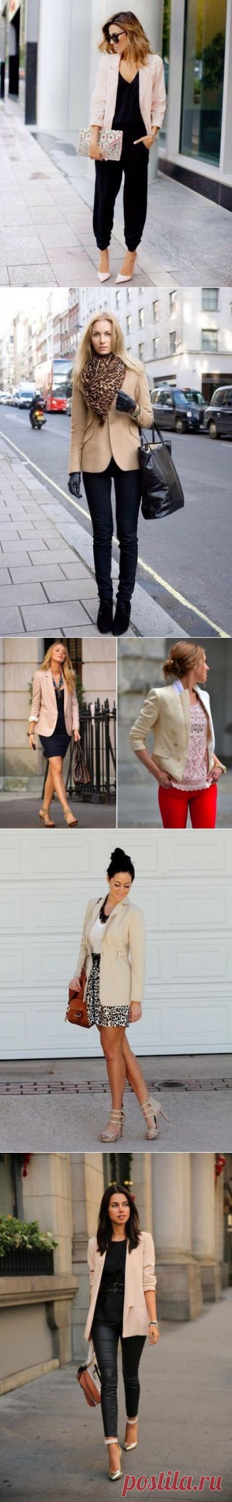 Фотопримеры модных образов с жакетами разных цветов