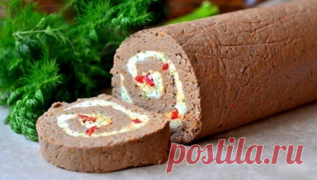 Печеночный рулет с маслом