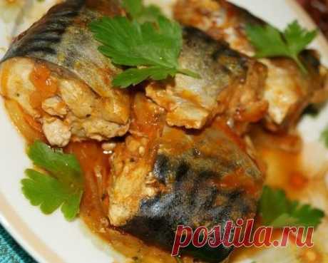 Рецепт скумбрии, тушеной с морковью и луком.