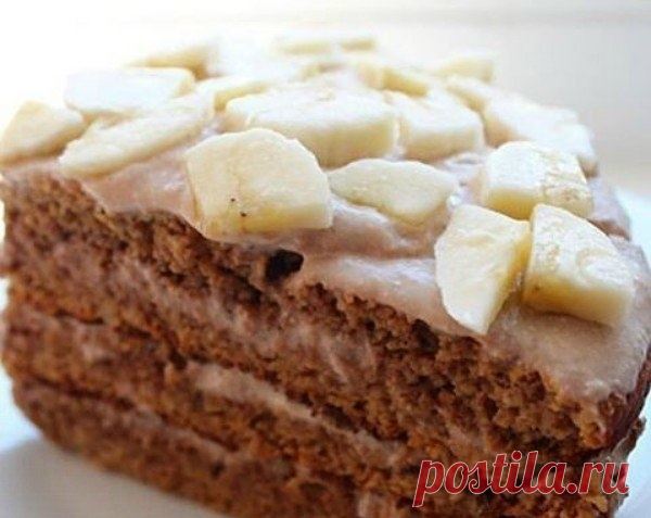 Фитнес-торт с бананово-творожным кремом: худеем вкусно! На 100 грамм всего 136.01 ккал! Б/Ж/У — 7.63/3.83/18.14 Ингредиенты: Для коржа: Овсяные хлопья — 8 ст. л Яблоко — 1 шт Яйца — 3 шт Корица — по вкусу