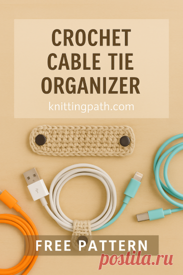 Crochet Cable Tie Organizer (Snap Button Style)