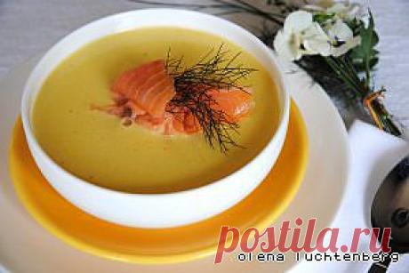 Бархатный крем-суп с лососем - кулинарный рецепт