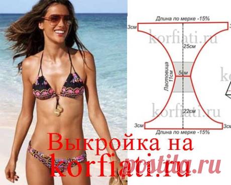 Выкройка купальника от Анастасии Корфиати Этот купальник с набивным рисунком шикарно смотрится на загорелой коже. Бесплатная выкройка купальника позволит вам его просто сшить, подробно расскажем...