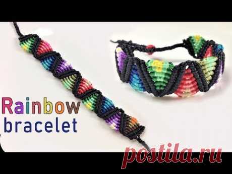 Macrame tutorial: The rainbow bracelet - Easy and cute craft idea